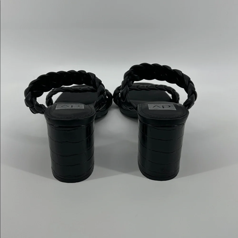 Dolce Vita Black Braided Block Heel Sandals‎ Sz 8/8.5